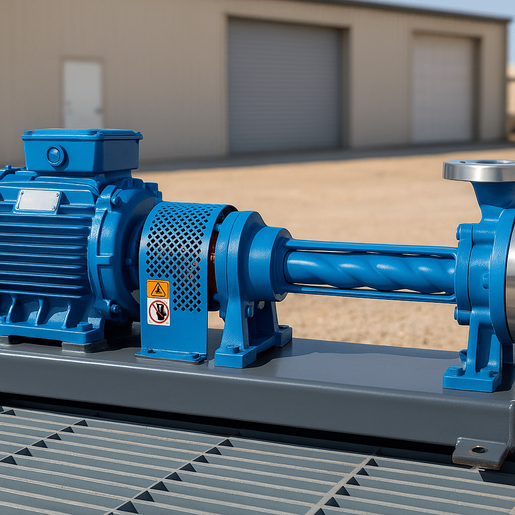 A progressive cavity pump diagram showing the inner components and working mechanism.